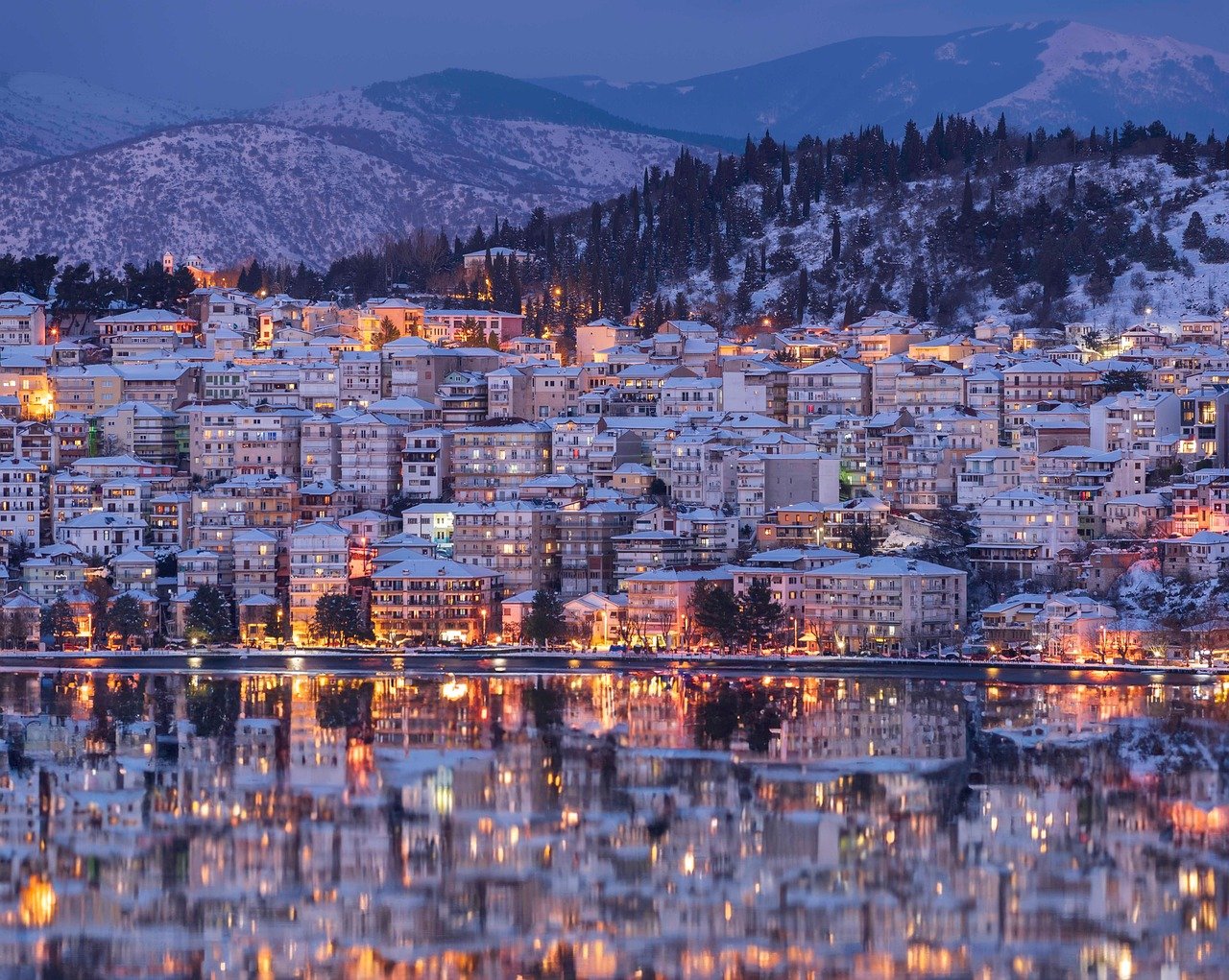 city, winter, nature, water, greece, landscape
